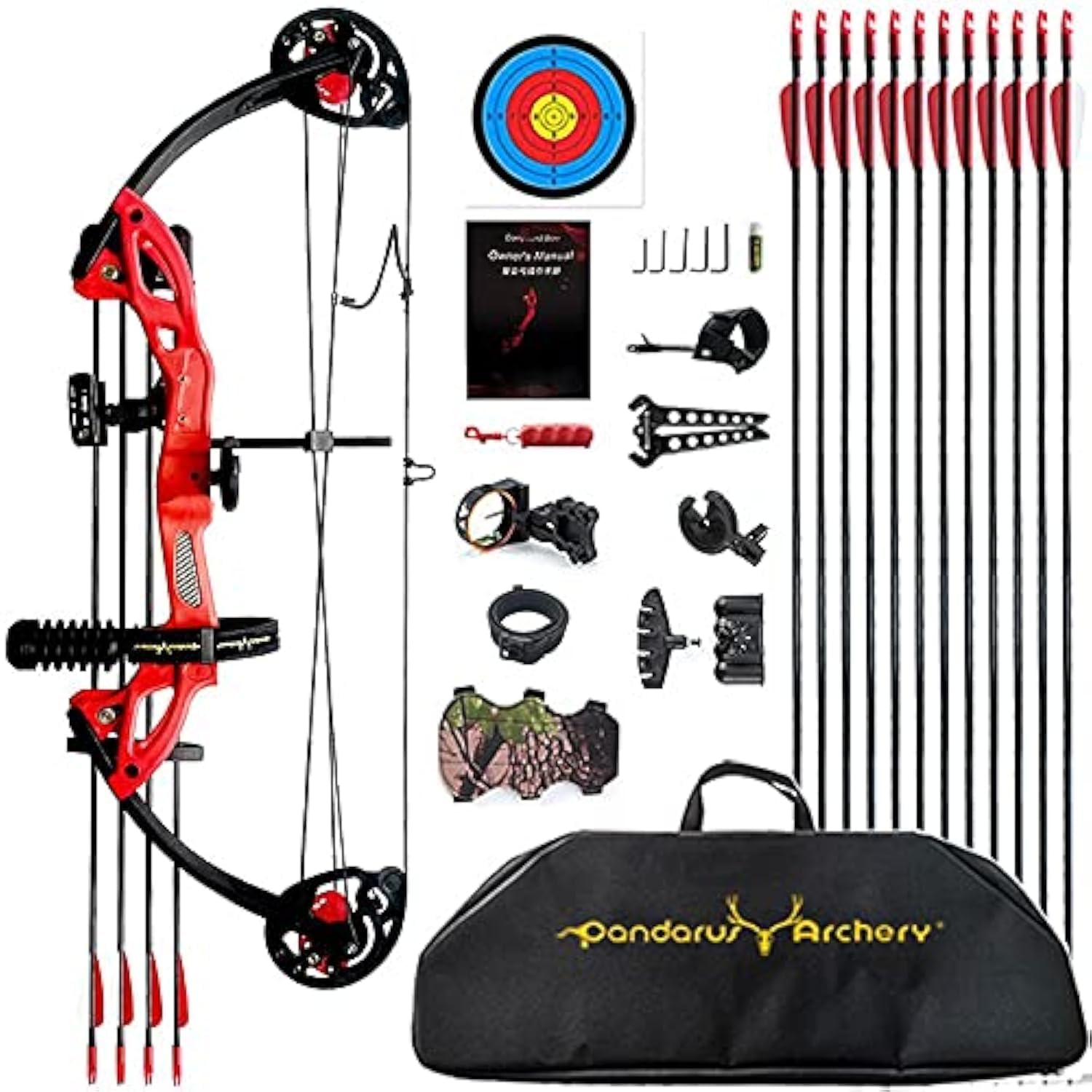 Compound Bow Archery for Youth and Beginner, Right Handed,19”-28” Draw Length,15-29 Lbs Draw Weight, 260 fps