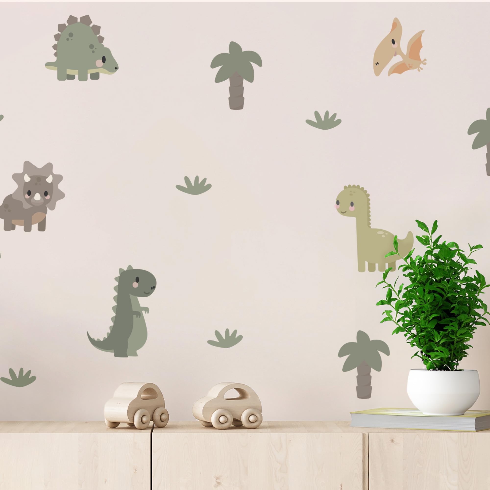 Teddylabels - Dinosaur Wall Decals - Easy-to-Apply & Removable Wall Stickers: Transform Your Toddlers Bedroom with Durable, Vibrant Peel-and-Stick