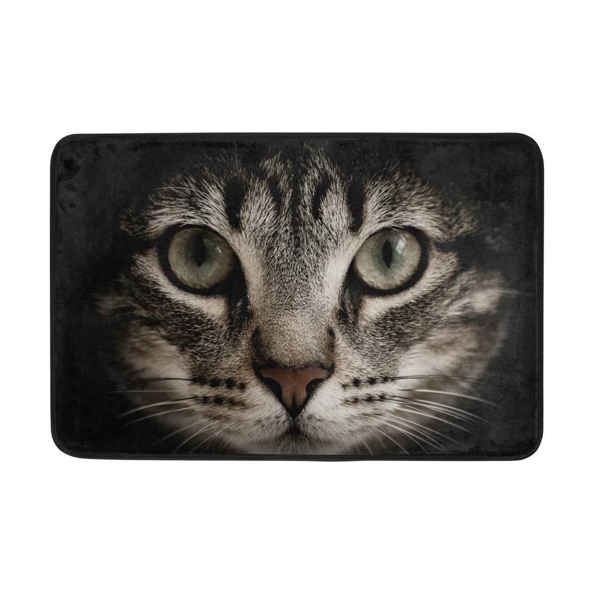 FFY Go Bath Mat, Cat Closeup Print Non-Slip Anti Mould Easy Dry Doormat Rug for Shower Room Bathroom Door Indoor Outdoor 23 x 15 inch