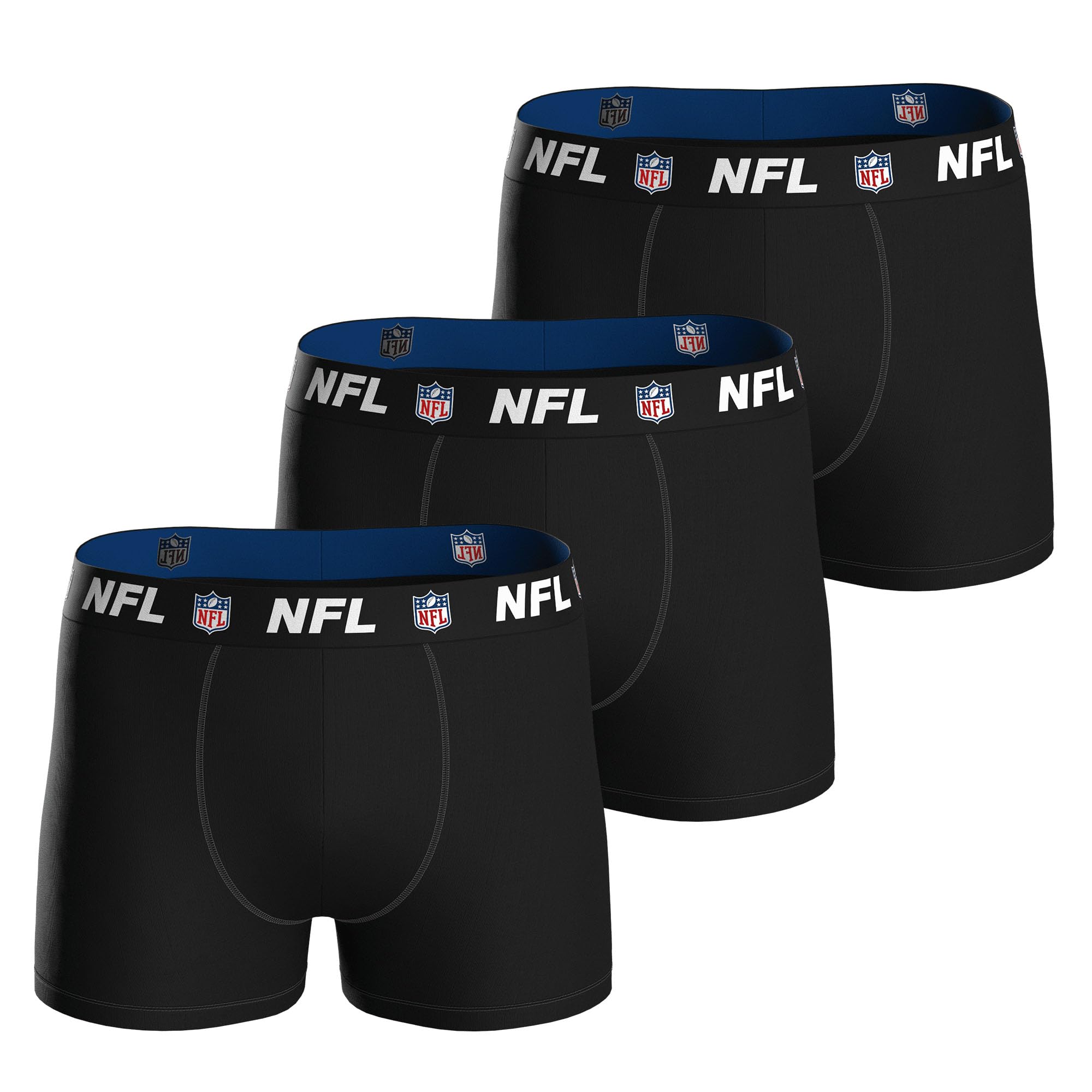 NFL Men's Shield 3pk Boxers, Black, M EU