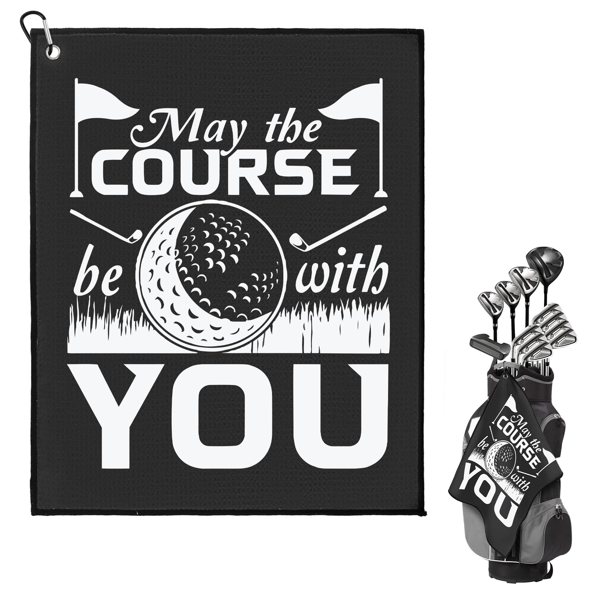 Bomiclss Golf Towel,Microfiber Golf Towel with Carabiner Clip, Novelty Golf Gifts Golf Absorbent Cleaning Towels Personalised Golf Accessories Birthday Gifts Funny Golf Gifts for Men Husband Dad