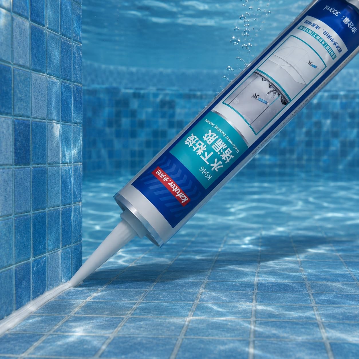 VIDOO Kafuter K-946 Dichtungskleber Feuchtigkeitsaktivierter Bad-Dichtstoff Weiß Schimmelschutz-Fugenpaste Dichtungskleber für Sanitärablauf Küchen-Steinspüle-Verbindungsmasse, 300ml