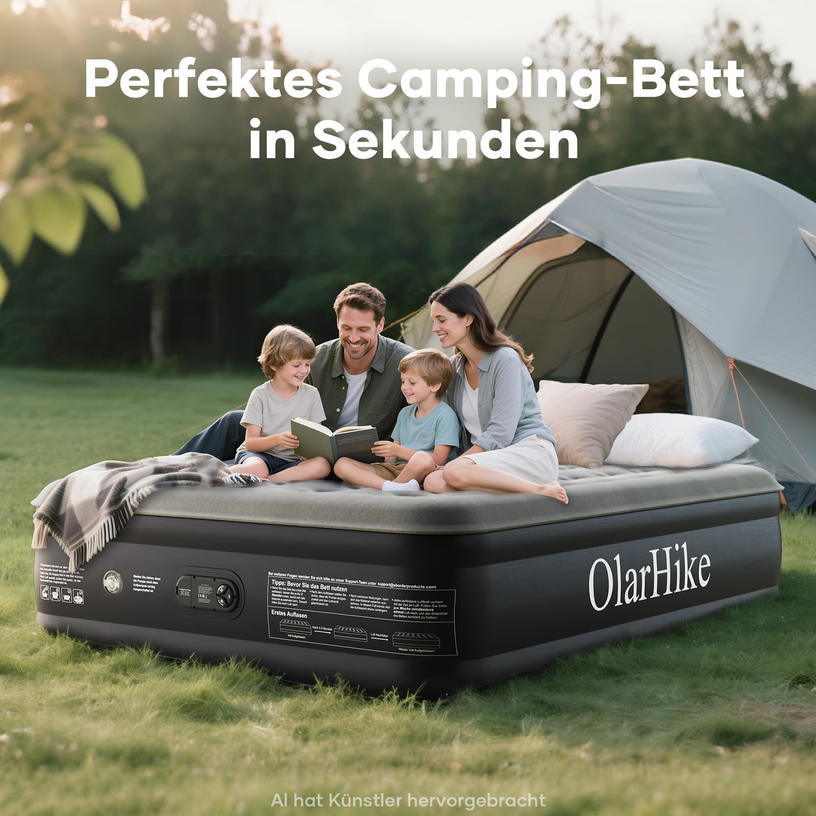 OlarHike Luftmatratze Selbstaufblasend 140x200 2 Personen Camping Gästebett