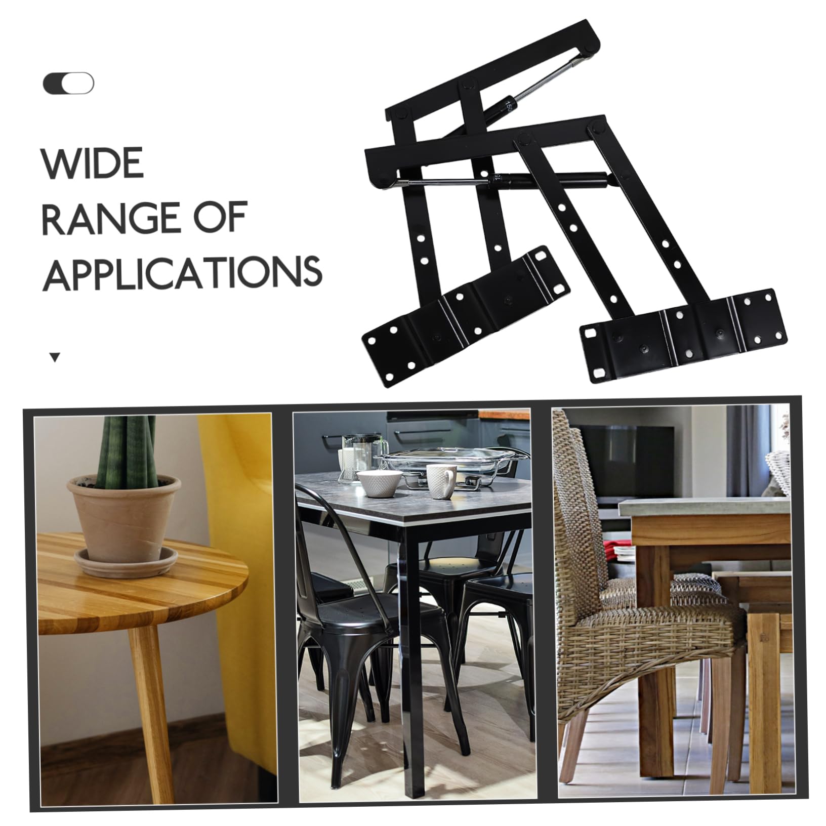 NOLITOY Soporte Elevable de Muebles con Duradero Estructura Resistente para Mesa de Trabajo Herrajes Ajustables para Mesas de Color Negro