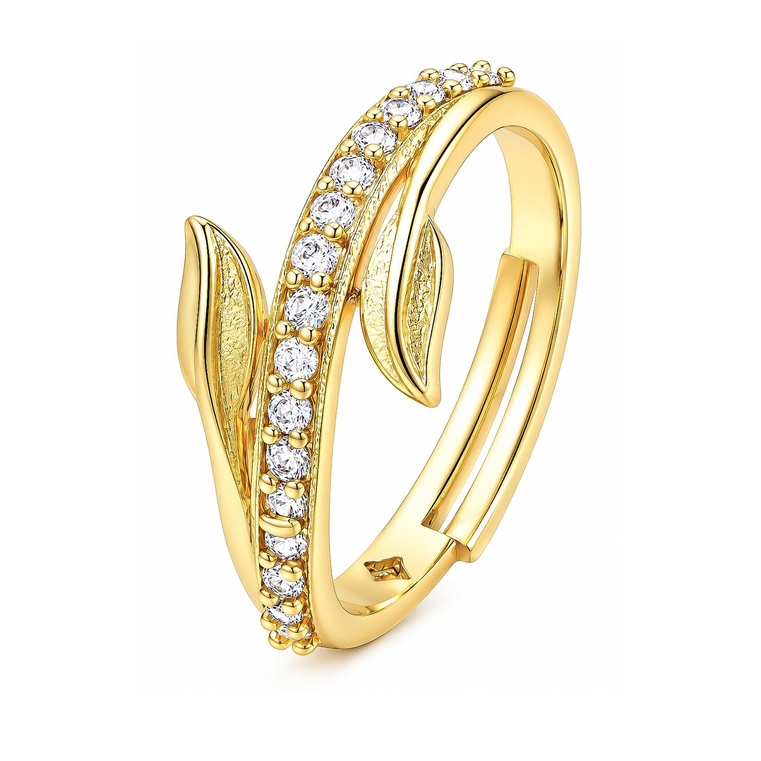Leafy Affair Patrelle CZ Statement Ring for Women | Gold Stylish Leaf Design Gold Ring | Gift For Women | Gift for Birthday & Anniversary-image-26