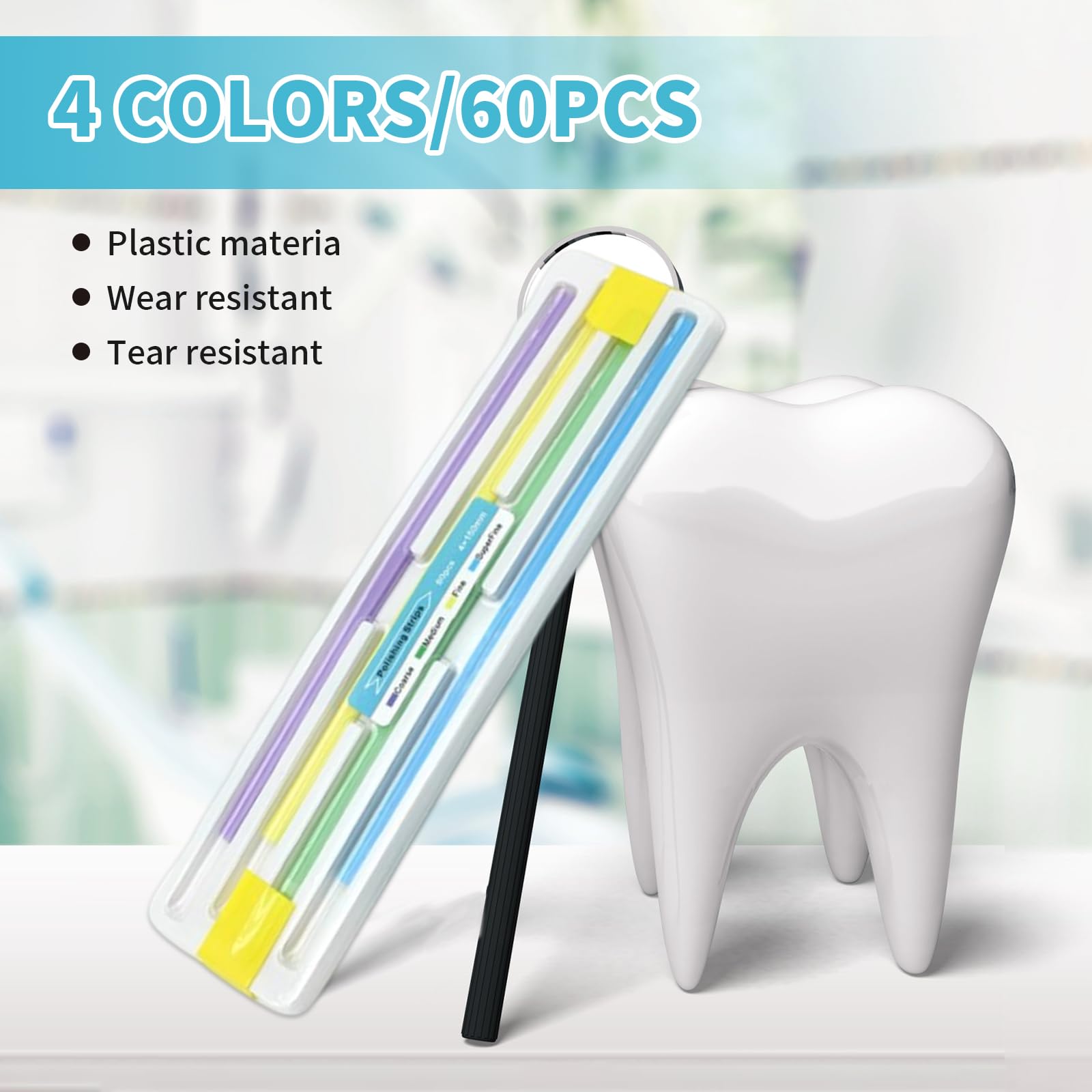 GUTERTOP 60 pezzi carta vetrata dentata per spazi intermedi, strisce abrasive dentali, kit pulizia profonda igiene orale