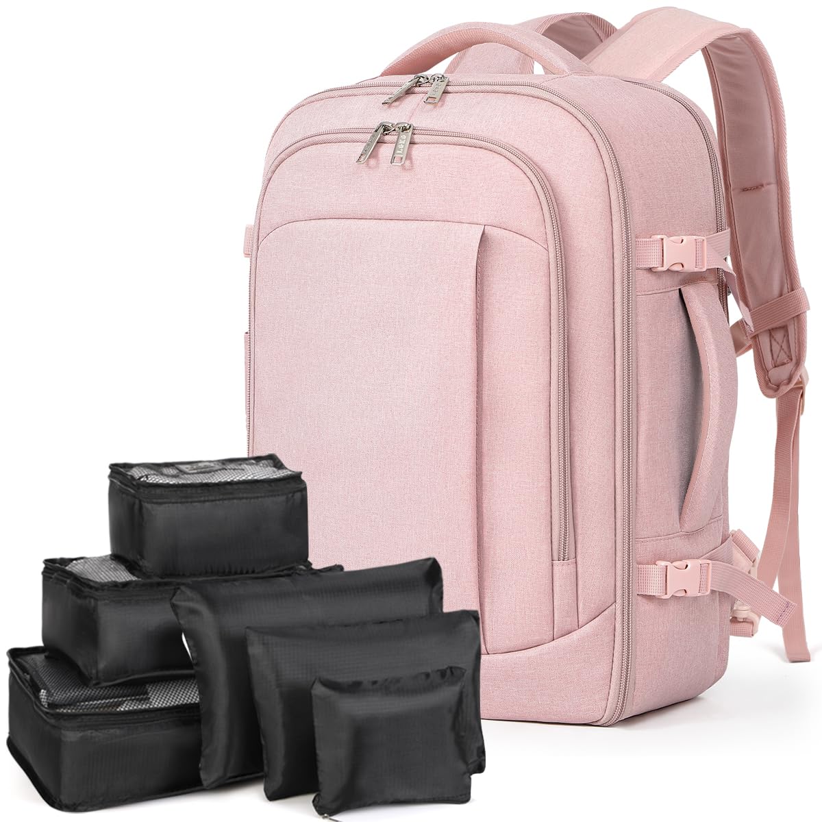 Lekespring Zaino Ryanair 40x20x25 - Zaino da Viaggio Aereo Bagaglio a Mano per Donne e Uomini, Bagaglio a Mano 40x20x25 Ryanair, Borsa Cabina con 6 Sacchetti Organizzatori per Scuola D'affari Casual