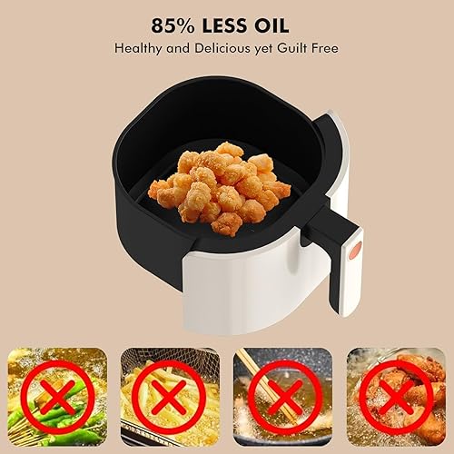Miniatura 3 de Freidora de aire, freidoras eléctricas de gran capacidad de 8 cuartos de galón para una cocción saludable con un 80% menos de aceite, control de