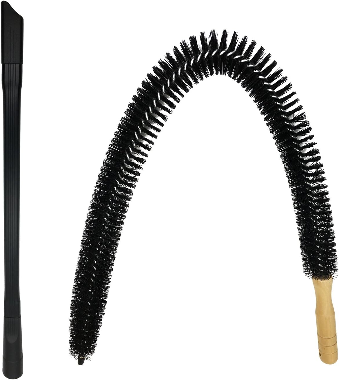 Dryer Vent Cleaner Kit - 30 inch Flexible Dryer Lint Brush for Cleaning Dryer, 24" Universal Vacuum Attachment for Dryer Vent, Fits Vacuum Hoses 1 1/2 inches or Less