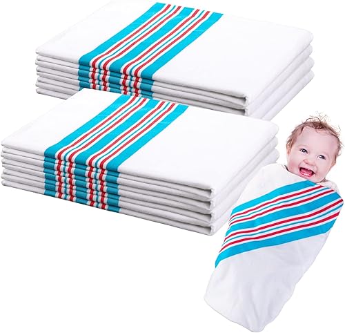 Remerry 8 mantas de recepción, 30 x 40 pulgadas, mantas de hospital 100% franela de algodón, suaves y cálidas para envolver unisex, para niñas,