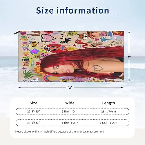 Miniatura 7 de Toalla de playa Karol Singer G de microfibra, ligera, de secado rápido, toalla de baño, toallas de baño de secado rápido, manta de mar, tapiz para