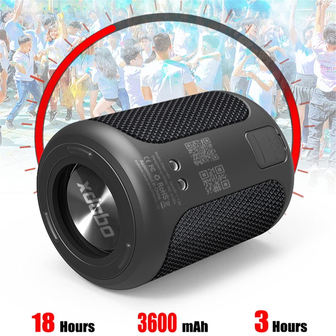 Altoparlante Bluetooth, Altoparlanti Wireless Portatili, Altoparlante Wireless Impermeabile IPX6, Stereo Rumoroso, Bassi in Piena Espansione, 24 Ore di Gioco per Casa, Festa