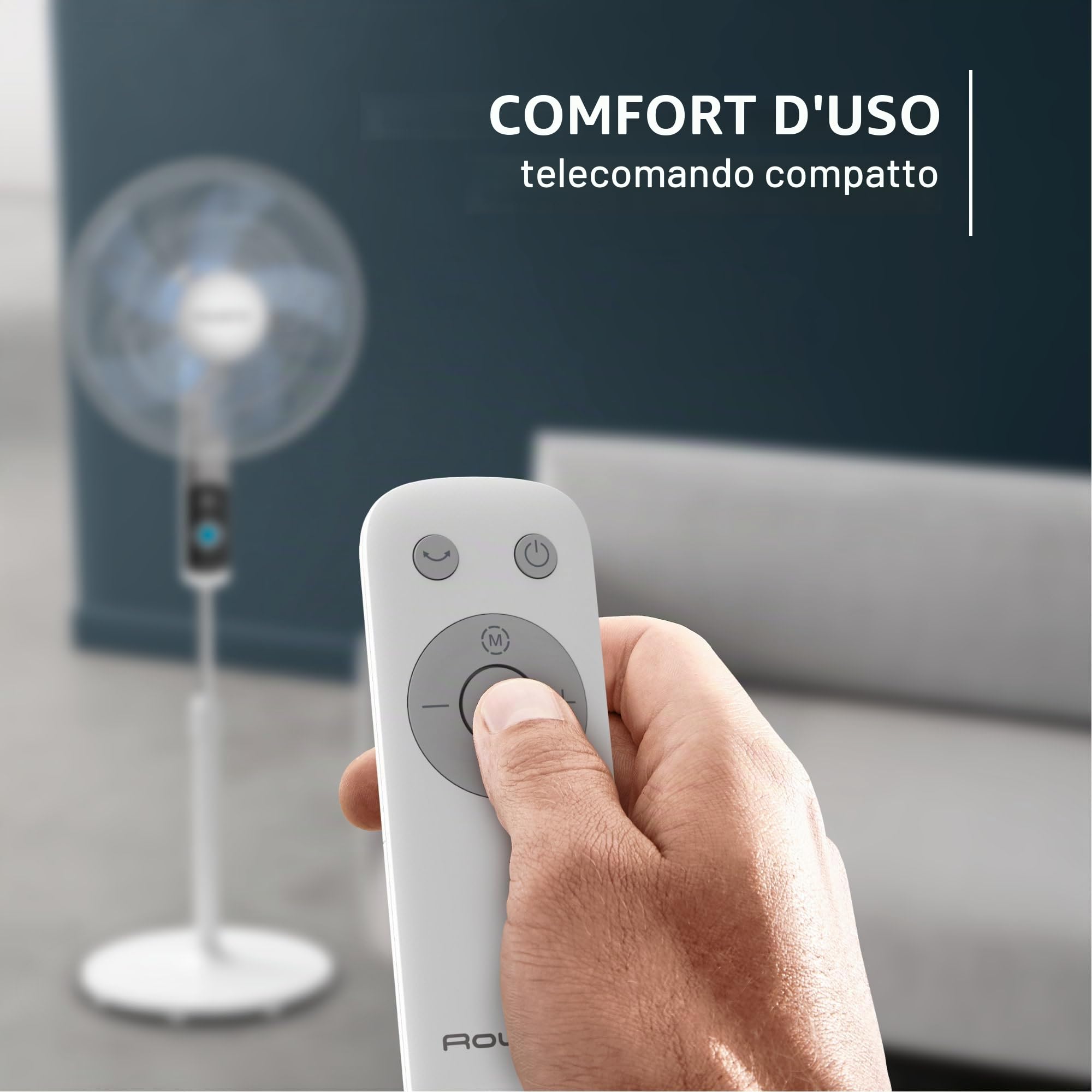 Rowenta Turbo Silence, Ventilatore a Piantana Potente, 12 Velocità Regolabili, Ventilatore Silenzioso, Oscillazione 120 gradi, Altezza Regolabile, Elevata Efficienza Energetica, VU5650