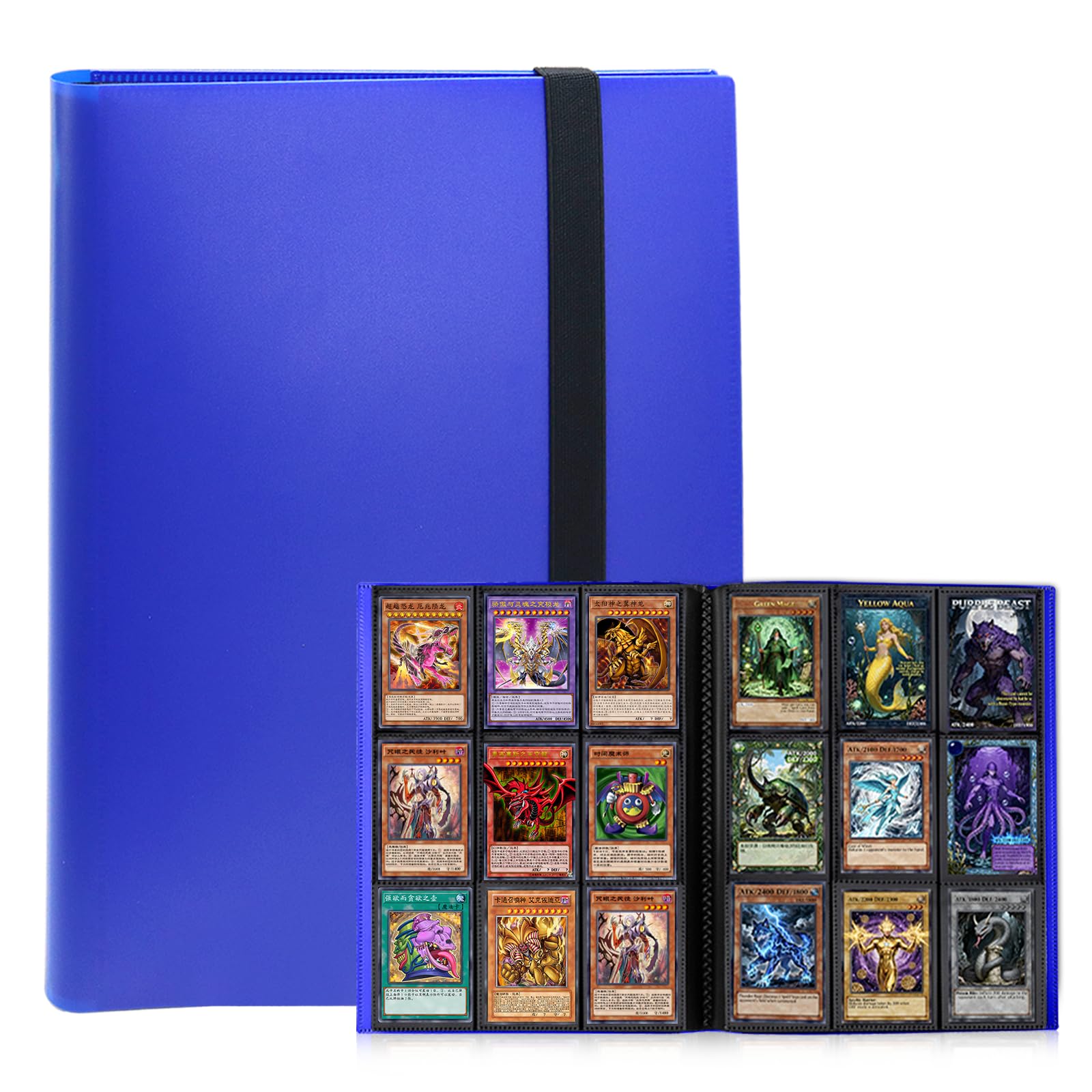 Card Binder 9 Pocket, PP Cover Trading Card Binder for 360 Cards, Sturdy Card Collection Album, Card Holder Folders for MTG, TCG, Game Cards & Sports Cards (Dark Blue)