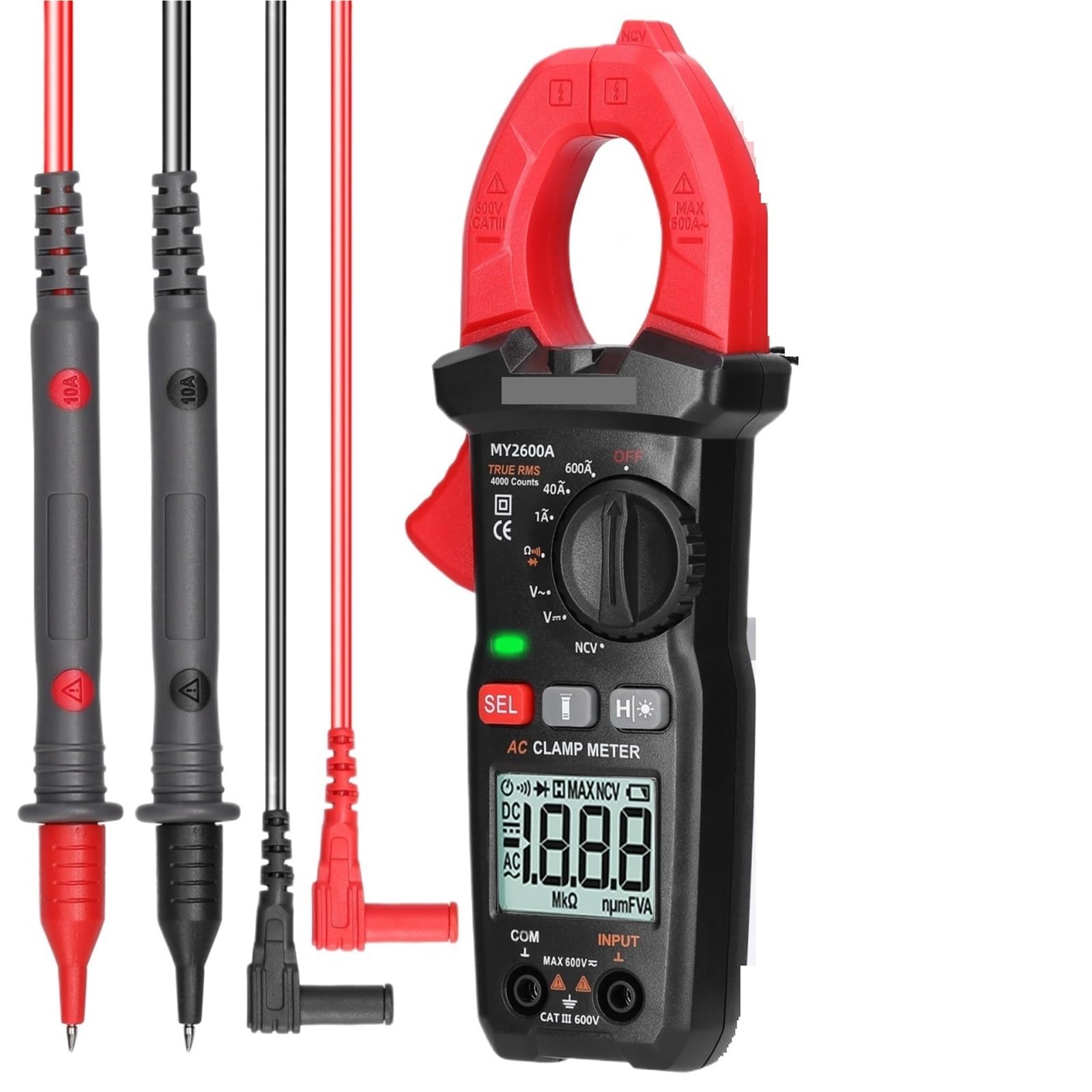 Digital Clamp Meter 600V Voltmeter Tester Amp Volt Meter NCV Test Current Resistance Diodes Continuity Measurement Device