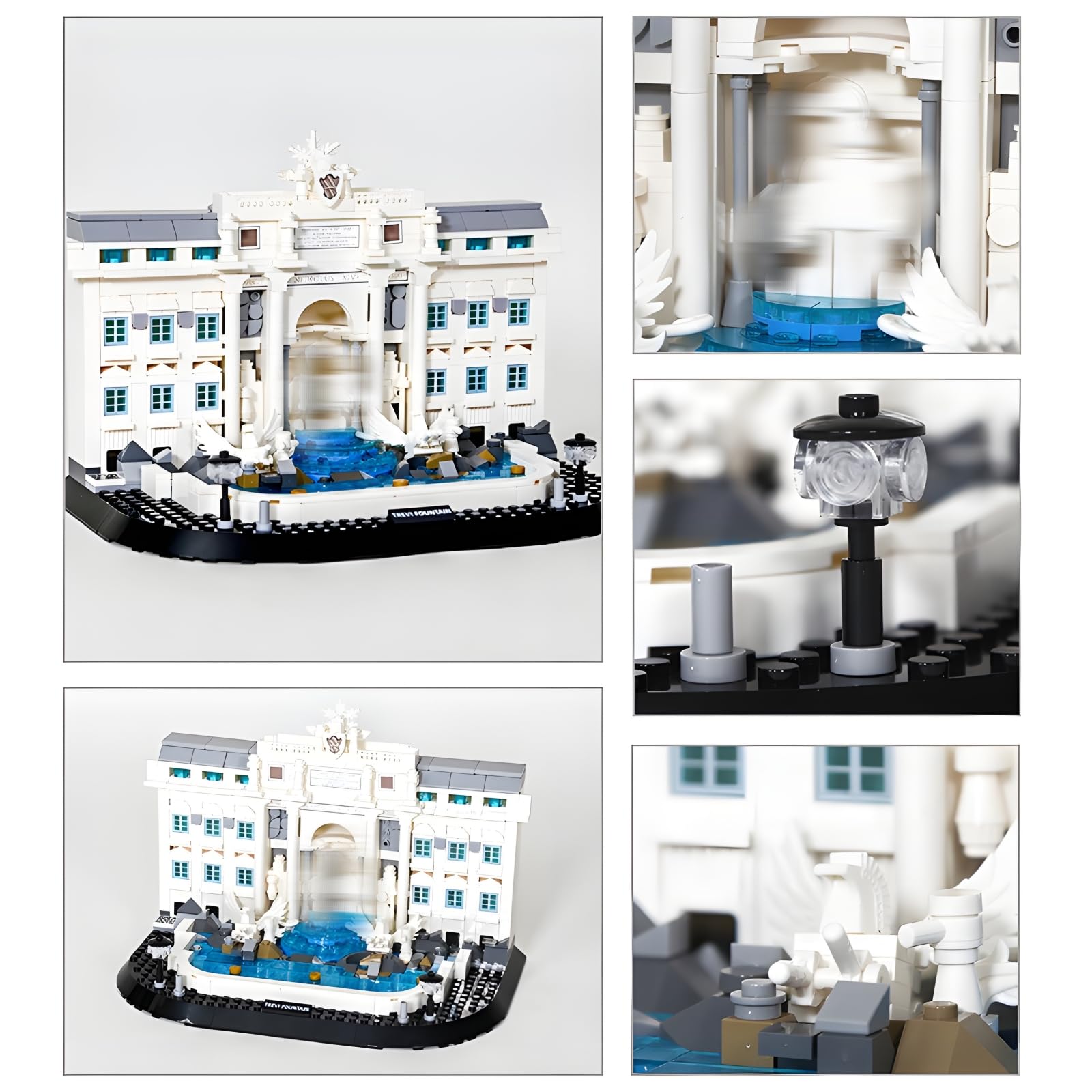 Trevi Brunnen Architektur Bausteine Set, Creator Wahrzeichen Architektur Klemmbausteine Modell, Trevi Brunnen Weltberühmte Gebäude Dekor, Geschenk für Architecture Begeisterte (650 Teile)