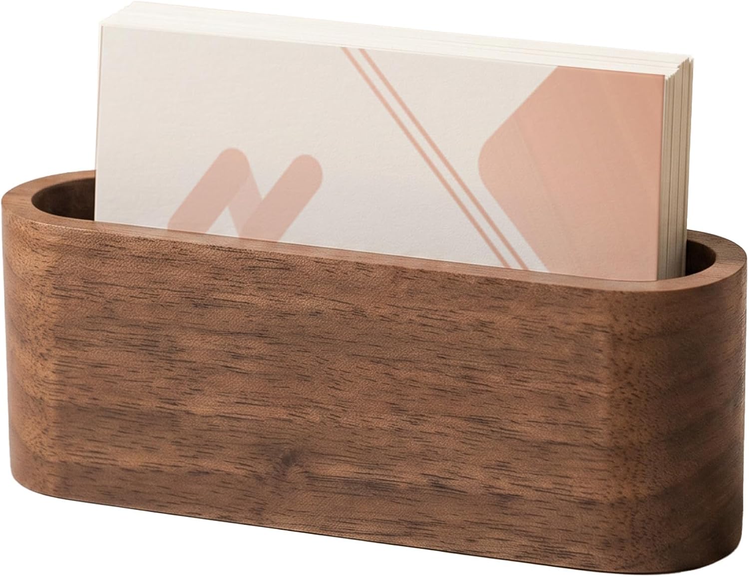 Wood Business Card Holder for Desk, Professional Card Display