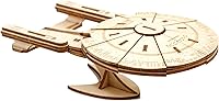 Vista 3 de Star Trek The Next Generation Enterprise - Kit de figuras de rompecabezas de madera 3D (50 piezas) – Construye y pinta juguete de réplica de nave