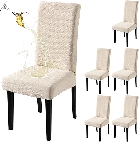 Miniatura 1 de Fuloon Fundas impermeables para sillas de comedor, fundas para sillas Parsons, súper ajuste, elásticas, extraíbles y lavables, para sillas de