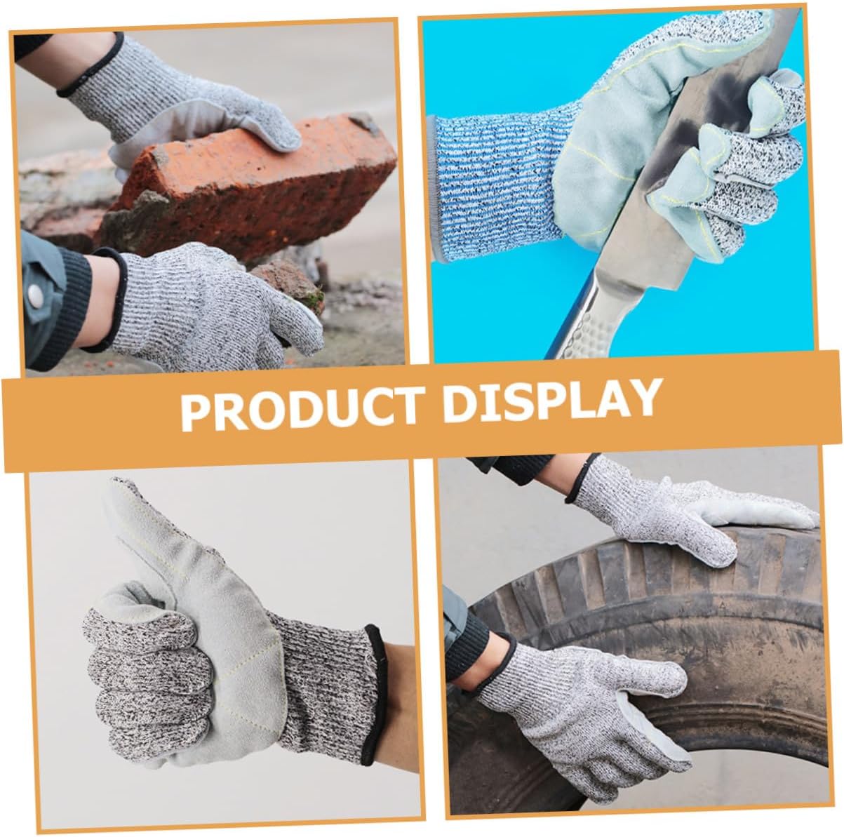 Puncture-proof Protective Gardening Gloves for Women and Men, 25cm Cut-resistant Cowhide Leather Work Gloves for Yard, Planting, and Outdoor Labor
