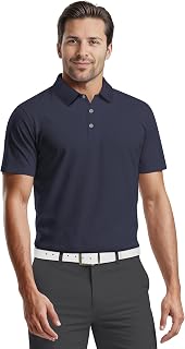 PGA Tour Men's Airflux Solid Mesh Short Sleeve Classic Golf Polo Shirt