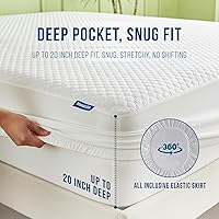 Vista 6 de Luxury Queen Size Tencel Waterproof Mattress Protector Deep Pocket - Premium Cooling Bed Cover Pad - Hypoallergenic & Allergy-Friendly - Oeko-Tex