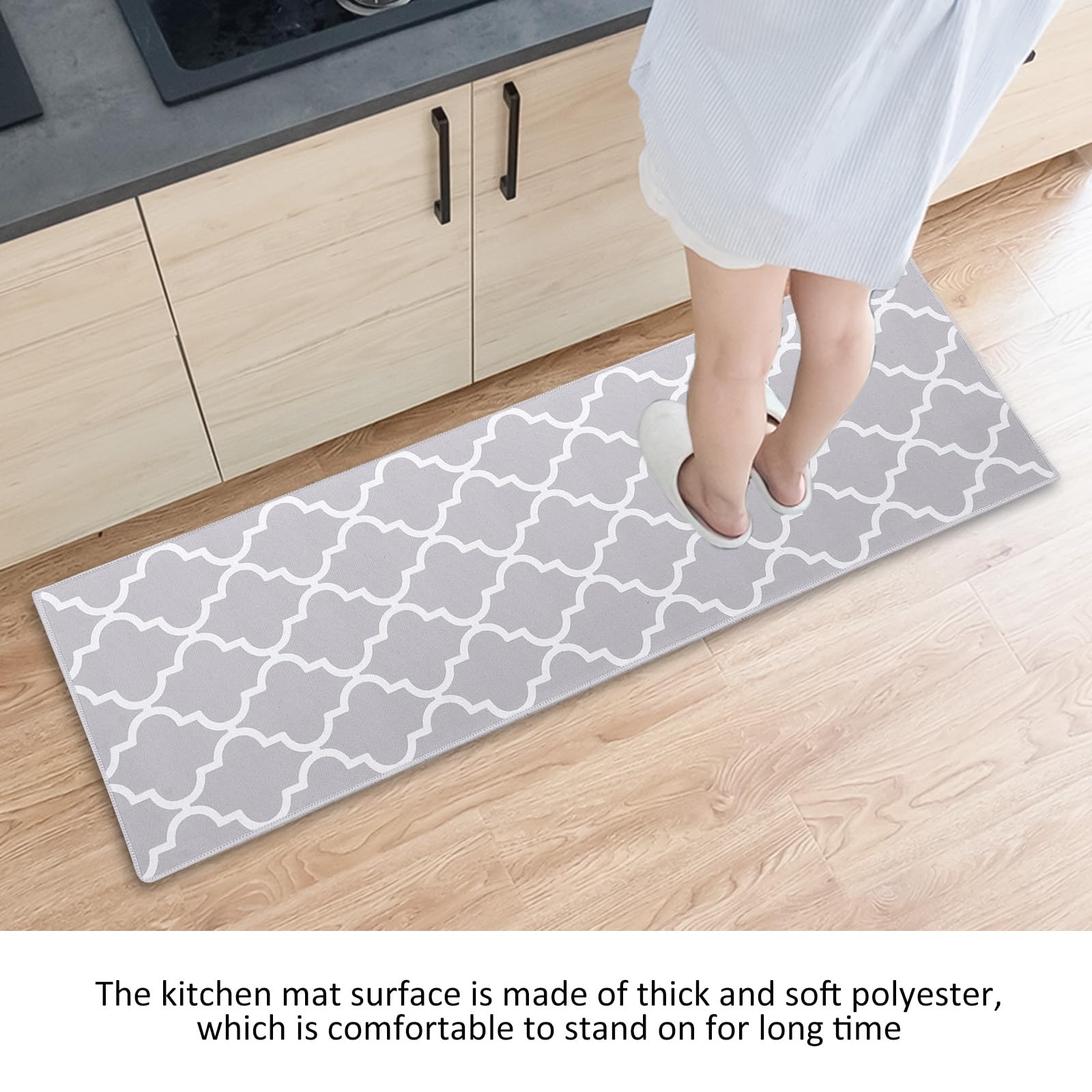 Tapis de Cuisine Antidérapant 2 Pièces 40x60cm+40x120cm Lavable Absorbant
