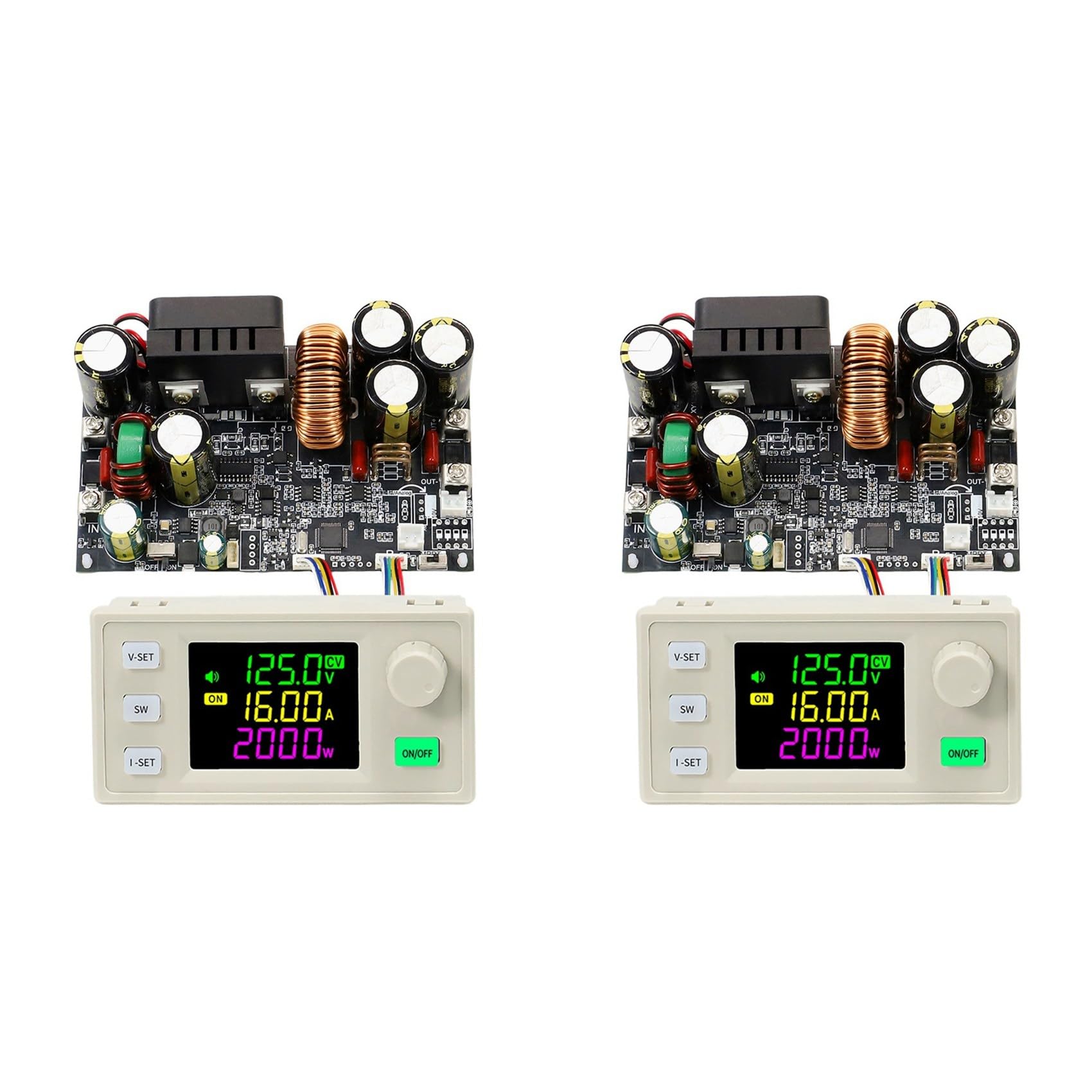 Jnchdghwa Black 2X Xy12522 Cnc Dc Adjustable Stabilized Power Supply Constant Voltage And Current Module 125V/2000W Color Screen Display