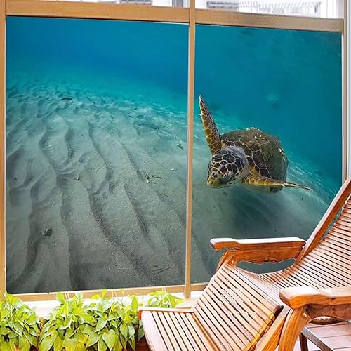 Miniatura 5 de Película de privacidad para ventana, color beige, marrón, azul, película decorativa para ventana, sin pegamento, anti-UV, no adhesiva, para