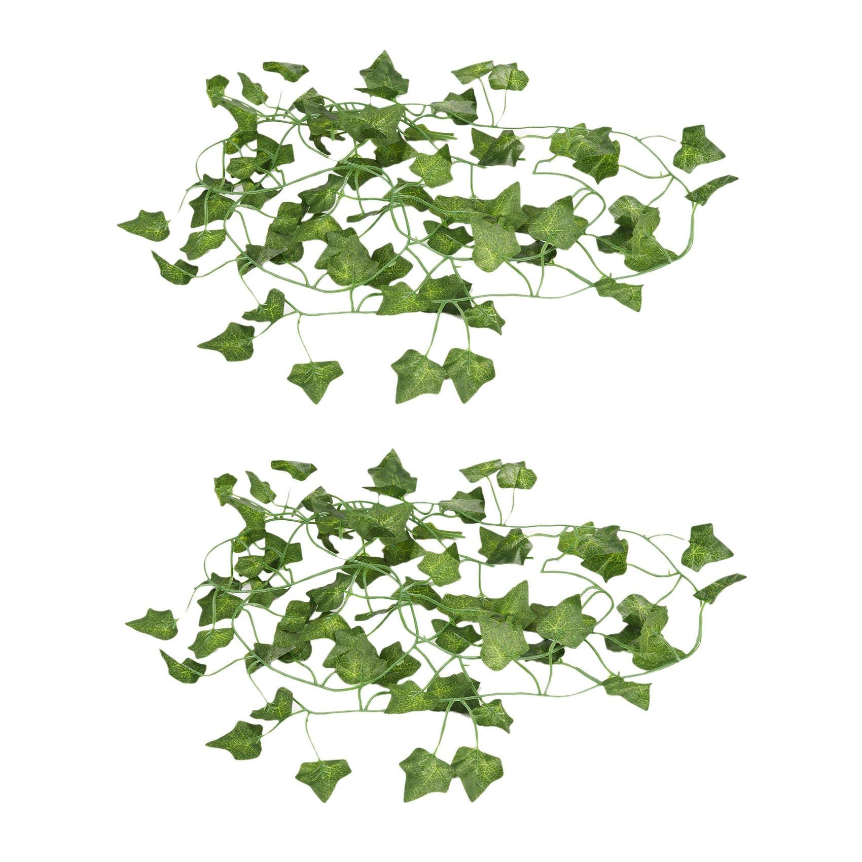 Hndhbfgrt 2X 2M Long Artificial Plants Green Ivy Leaves Artificial Grape Vine Fake Parthenocissus Foliage Leaves Home Wedding Bar