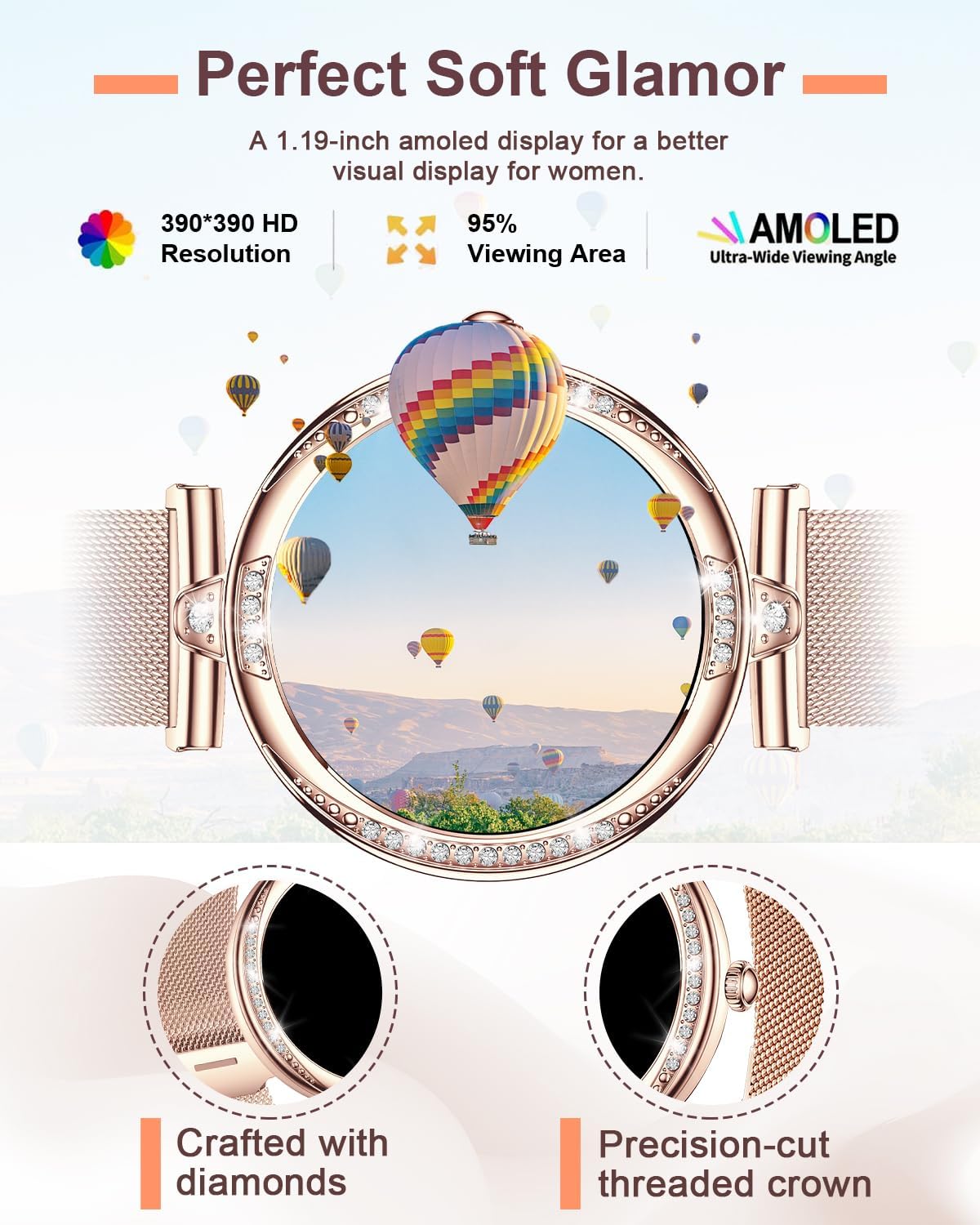 Fitonme Smart Watch AMOLED display features