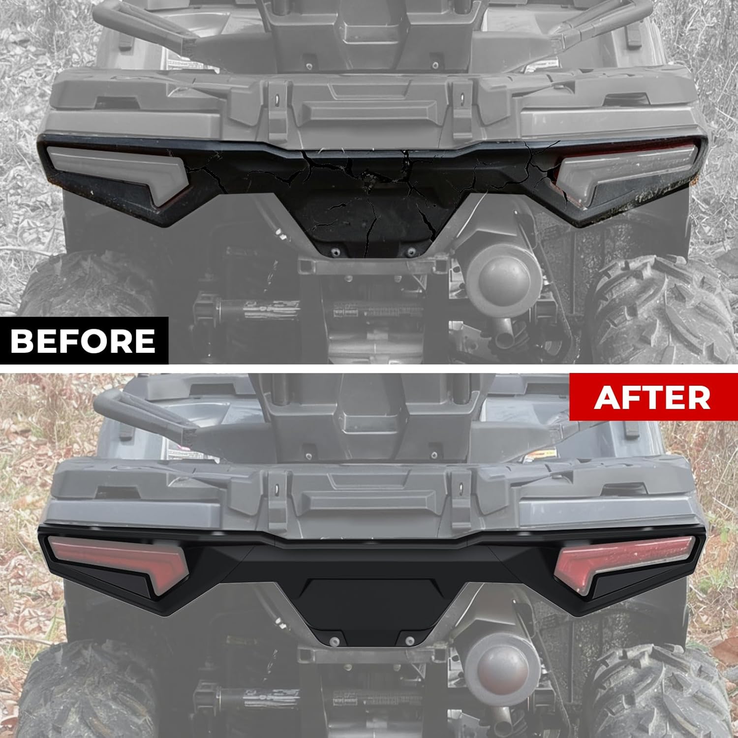 Rear Bumper for Polaris Sportsman 570 450 Touring 2021 2022 2023 2024 2025 Accessories, Plastic Combined Rear Guard Cover(Replace OEM# 5458421-070)