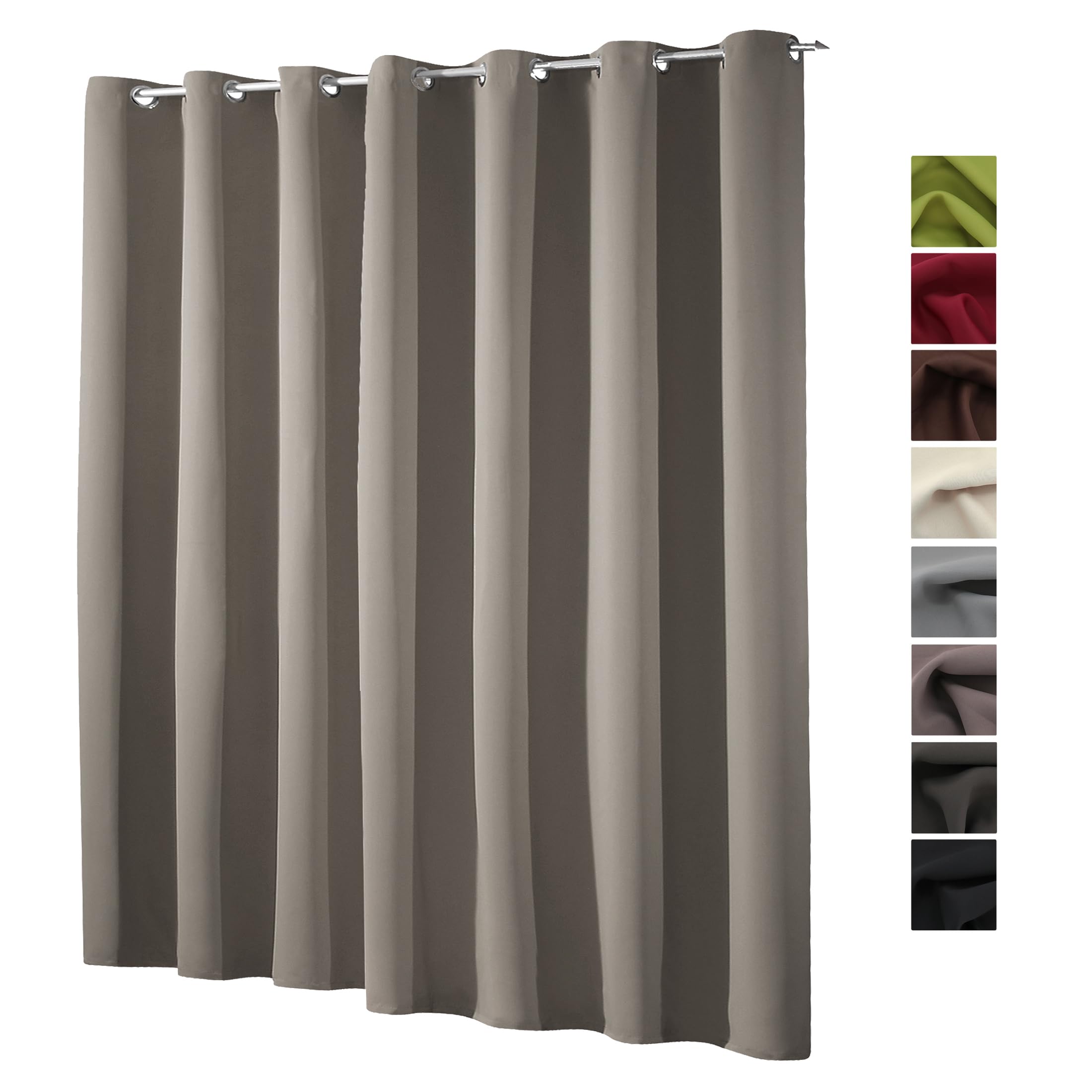 heimtexland ® XXL Ösenschal Verdunkelung HxB 245x275 cm Thermovorhang Verdunkelungsgardine Extra Breit Schlamm Braun Typ139