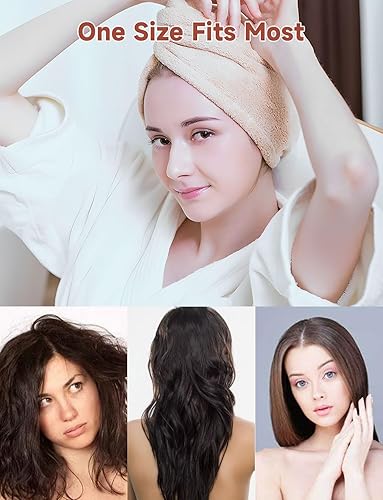 Miniatura 7 de WAERTIUY Toalla de microfibra para secar el cabello, paquete de 3 envolturas súper absorbentes de secado rápido para todos los estilos de cabello,