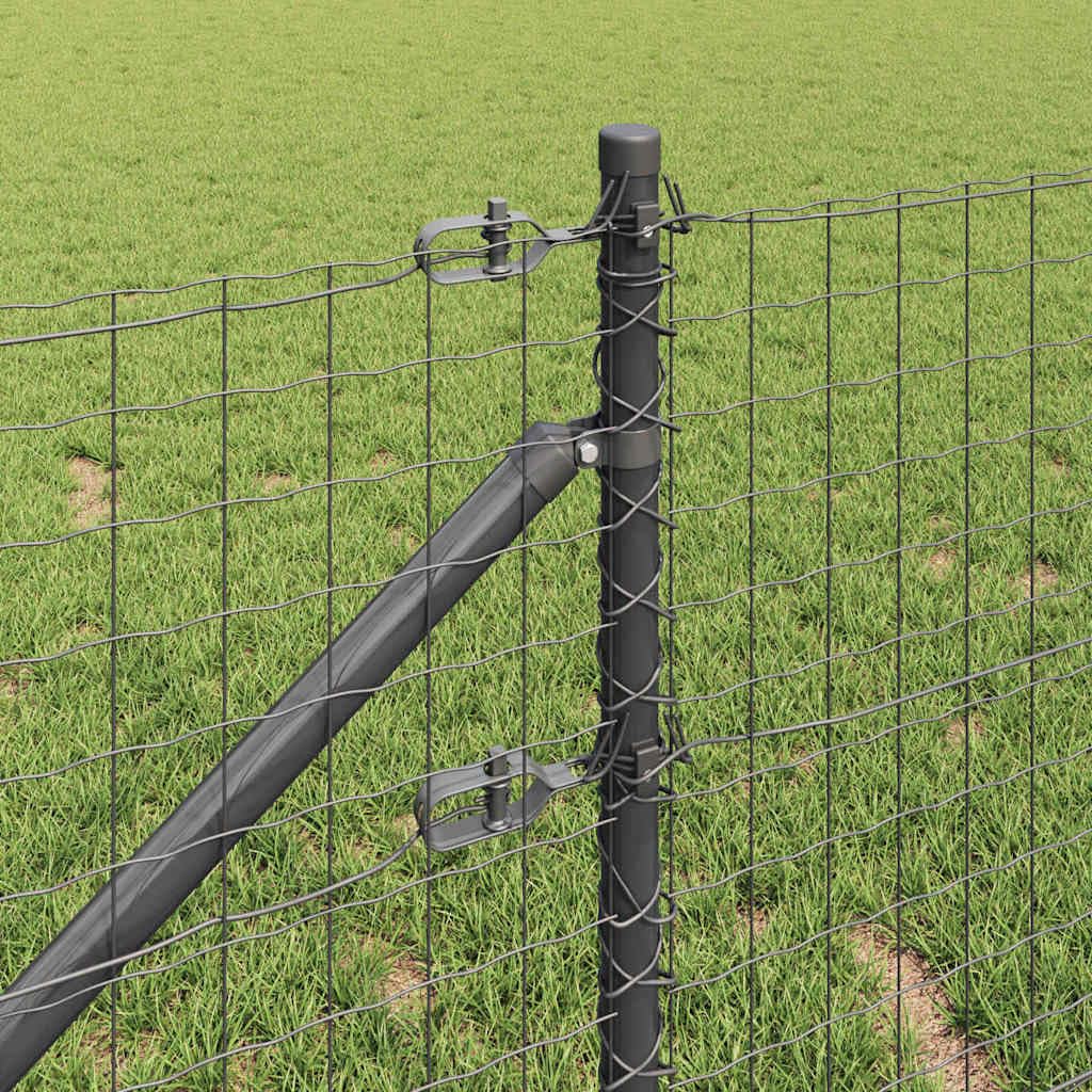 Ogrodzenie słupka ze szpikulcem do wbijania w ziemię, 13 sztuk, szara stal ocynkowana | Odporny na rdzę i warunki atmosferyczne, łatwy montaż, do użytku na zewnątrz ogrodu, kompletny zestaw akcesoriów