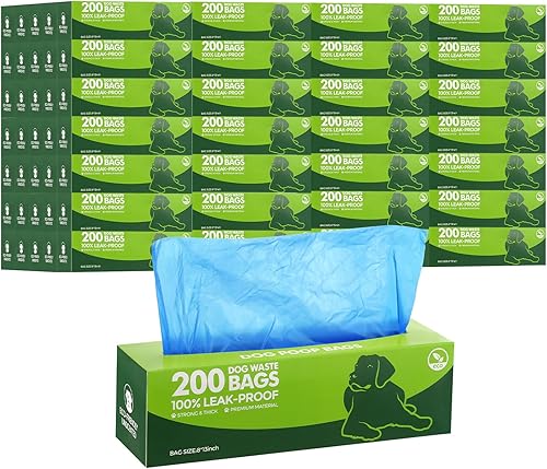 Sherr 20 rollos en caja, 4000 unidades, bolsas para excrementos de perro, a prueba de fugas, bolsas universales para desechos de mascotas, bolsas