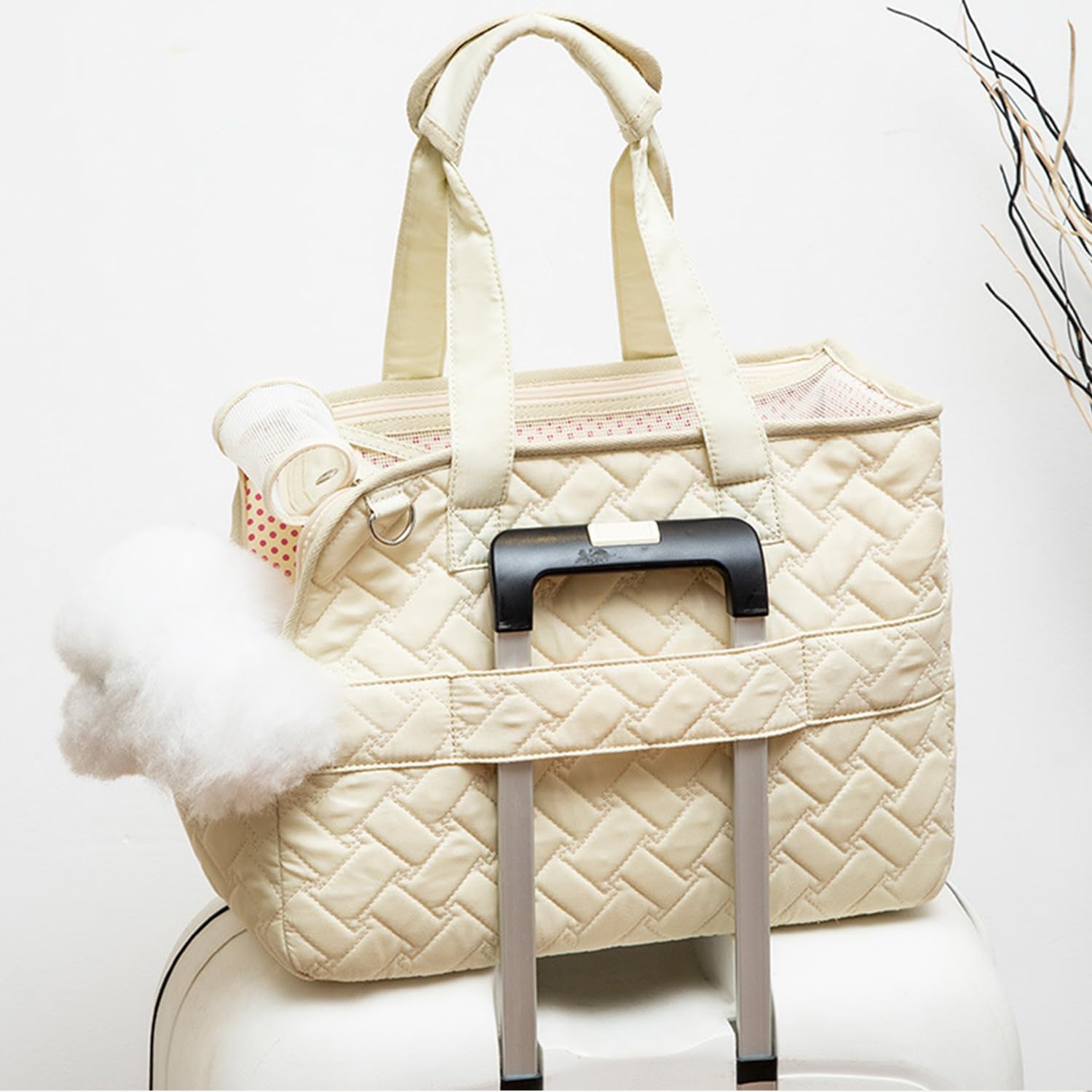 Woolala Haustier-Tragetasche, herausnehmbare Tragetasche für Katzen und Hunde, Hunde-Reisetasche mit atmungsaktivem Mesh, tragbare Welpen-Reisetaschen, abnehmbare Haustiermatte für Reisen, Einkaufen