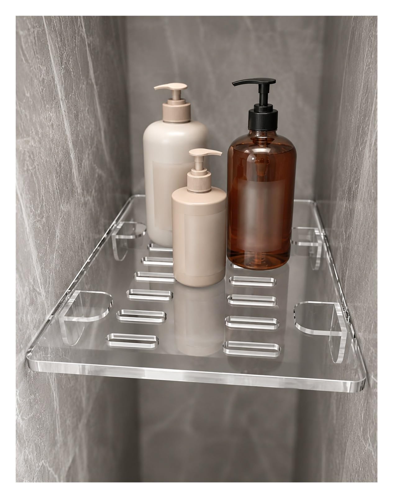 Étagère de niche de douche sans perçage pour en finir avec le désordre sur le carrelage