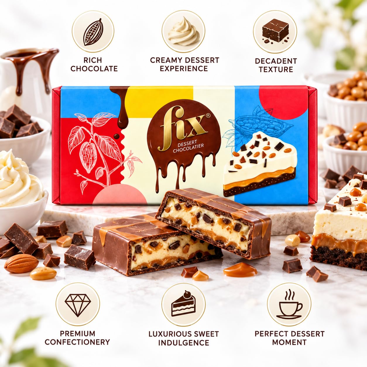 FIX Dessert Chocolatier - Piece Of Cake Chocolate Bar (200g) By
