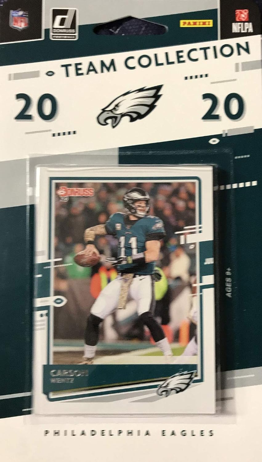 Philadelphia Eagles 2020 Donruss Factory Sealed Team Set Featuring Jalen Hurts Rated Rookie Card #314 with Zach Ertz Jason Kelce and Michael Vick PLUS