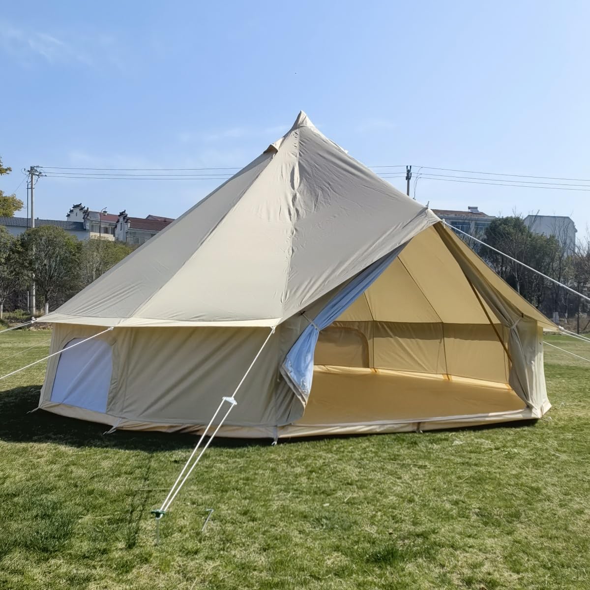 Outdoor Glamping 300D Oxford 5 m namiot kempingowy 5 m namiot jurty z szytym grubym arkuszem, na kemping lub festiwale
