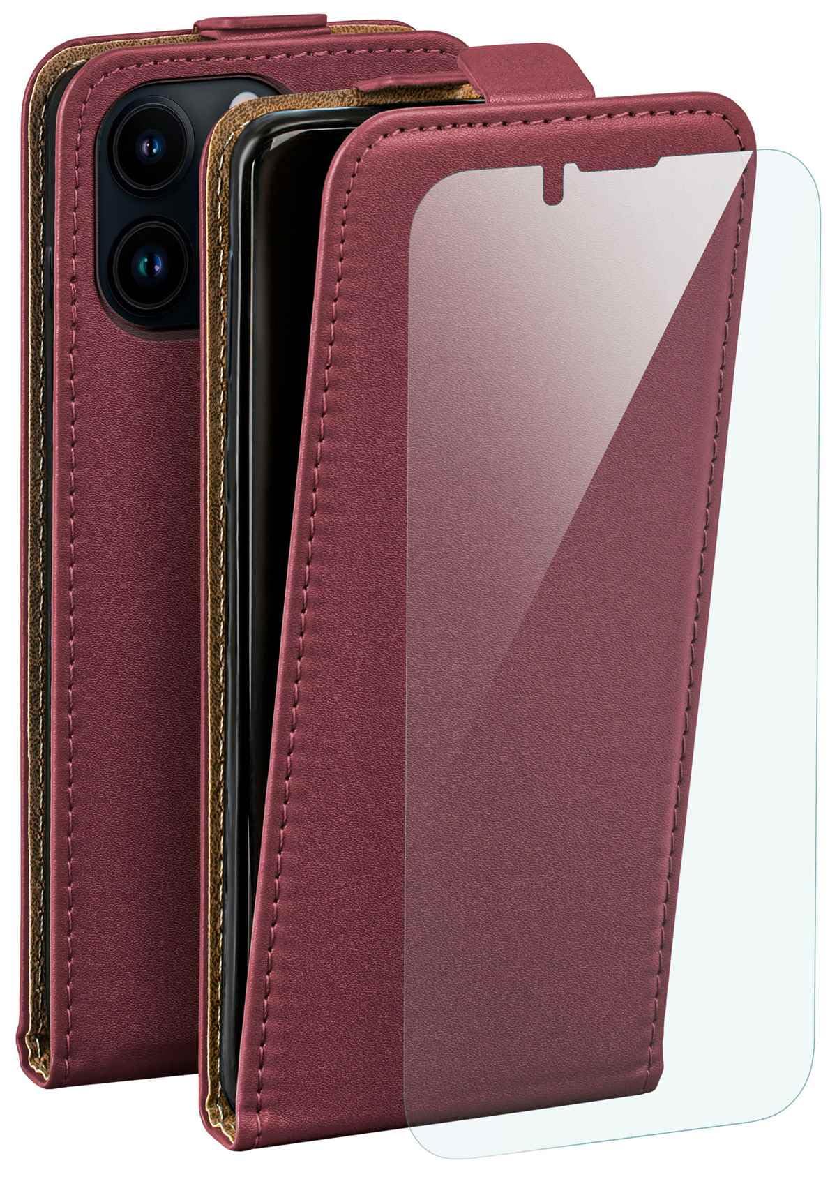 Protection iPhone 13 Pro Max moex étui cuir bordeaux à rabat - 8