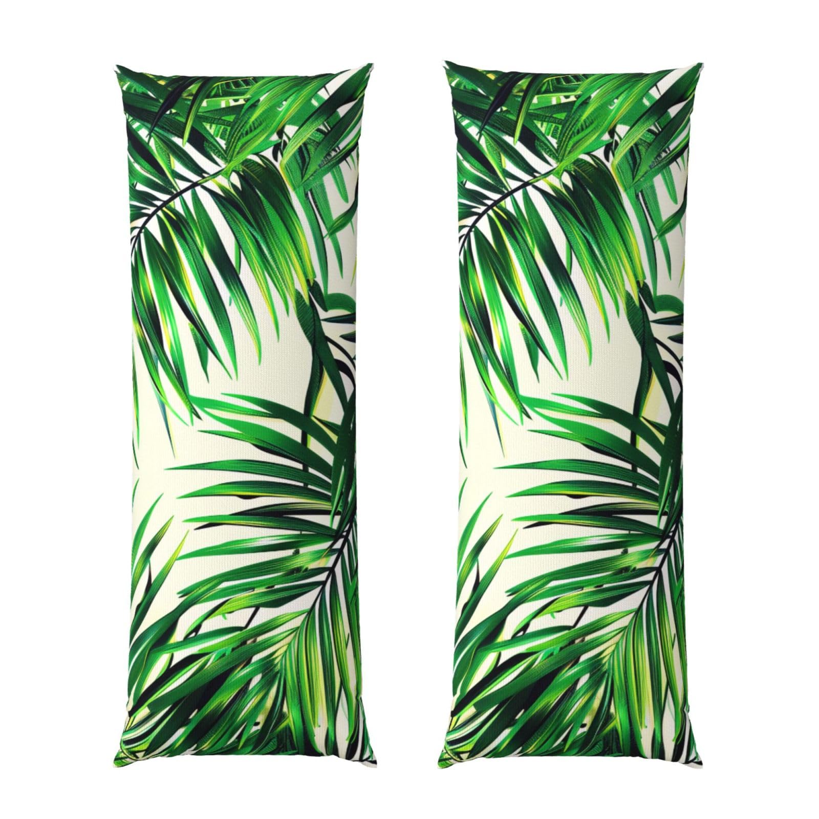 Body Pillow Cover 20x54 Inch, Palm Tree Green Leaves Print Long Lumbar Pillow Case with Zipper Long Body Pillowcase Decorative for Bed Sofa Bedroom