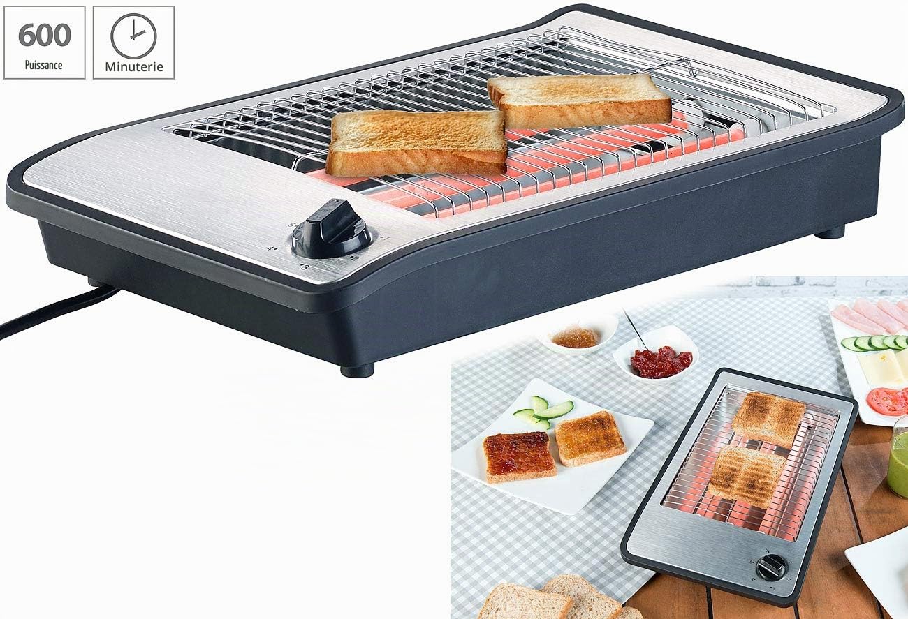 Rosenstein & Söhne Grille-pain plat 4 tranches 600 W avec minuteur