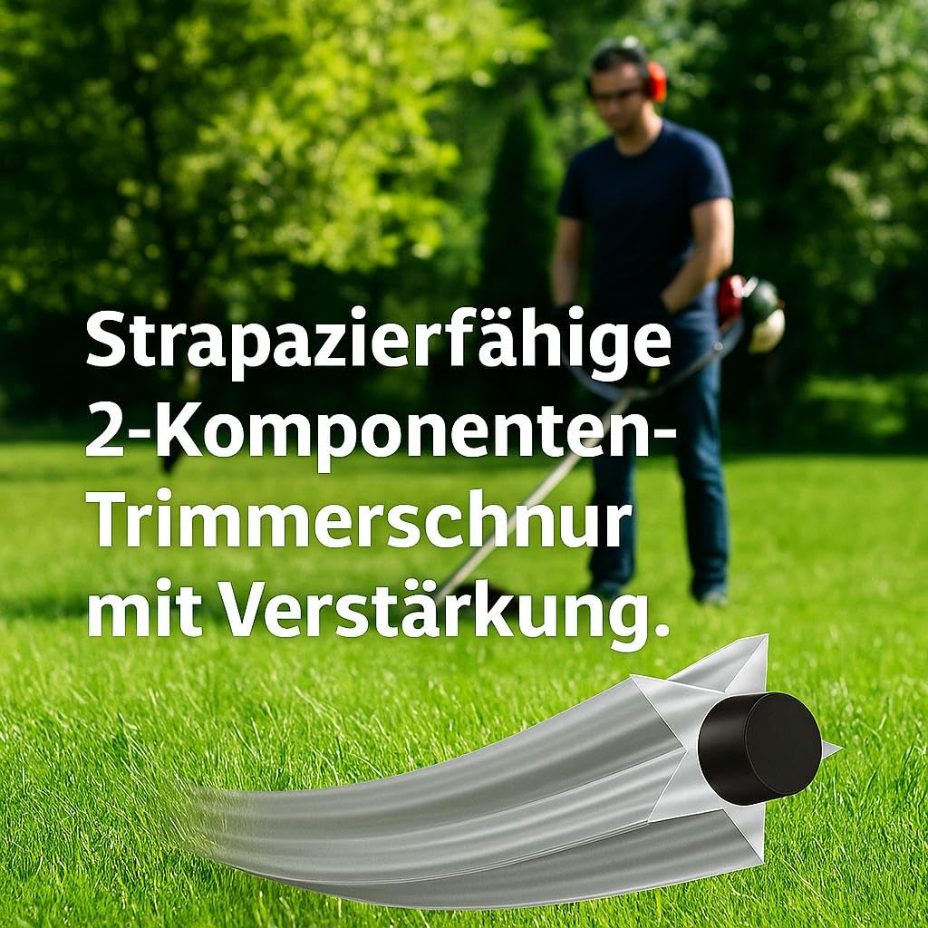 Trimmerfaden, Mähfaden 3mm x 410m, freischneider Faden, trimmerschnur, Schnur für Motorsensen & Rasentrimmer