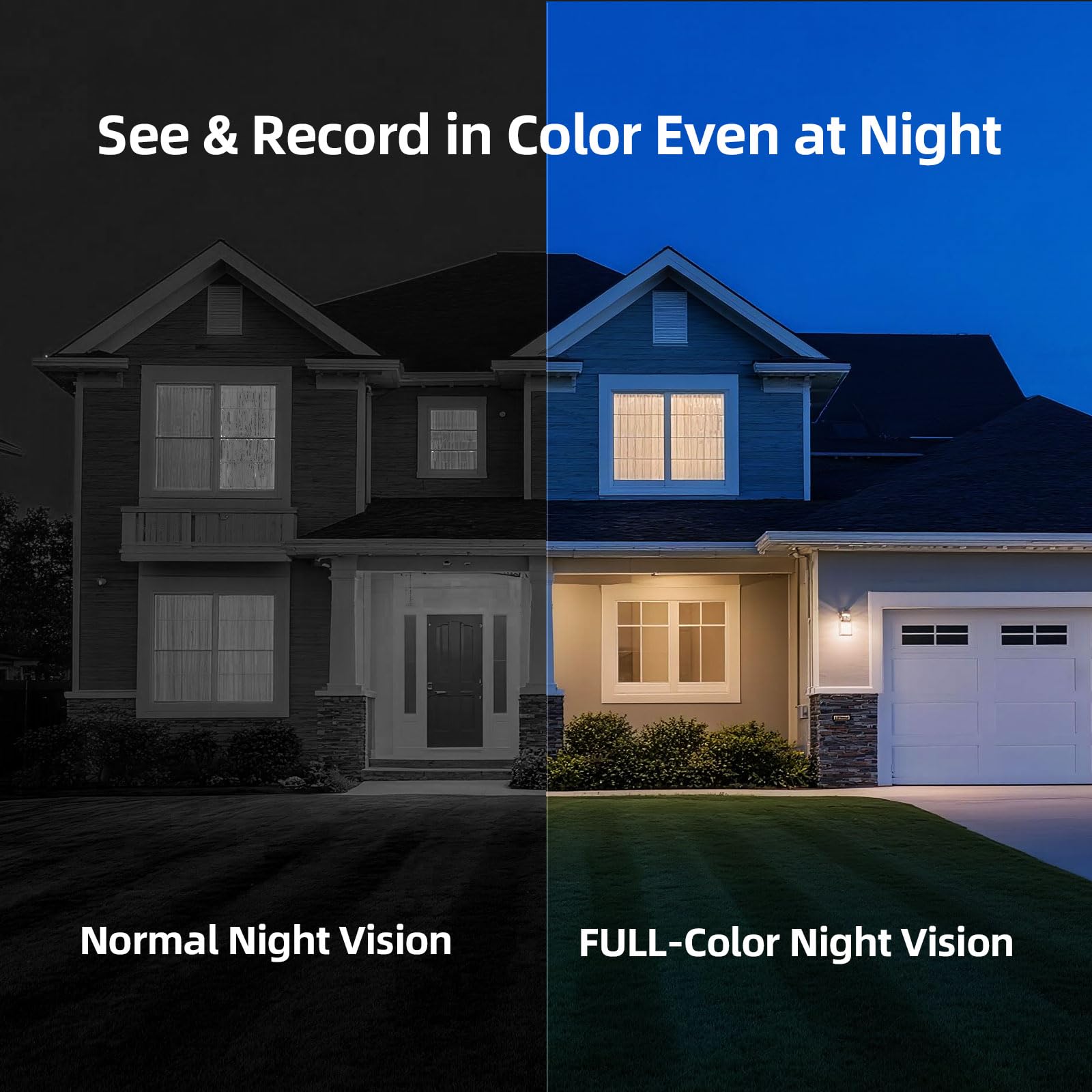 2.5K Wireless Magnetic Home Security Cameras Outdoor 4-Pack, Non-Subscription AI Person Detection, 4MP Color Night Vision, Full Duplex 2-Way Audio, IP66 Waterproof Battery Powered, Sound & Light Alarm — view 5
