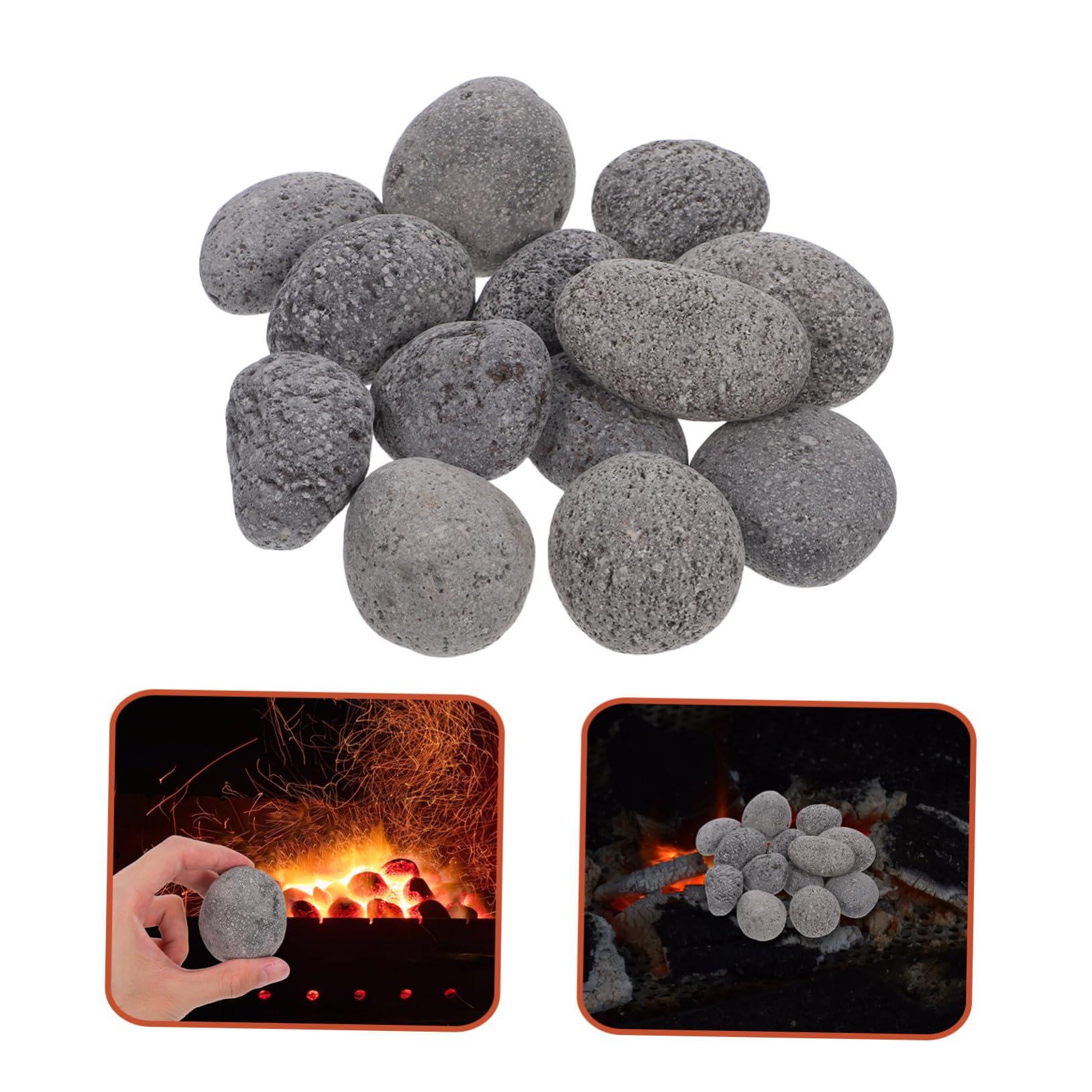 Toddmomy Naturali Pietre Decorative p e 1 Sacchetto da Braciere Pietre Laviche Resistente alle Crepe, Distribuzione Efficiente del Calore Stufa e Barbecue da Esterno e Interno