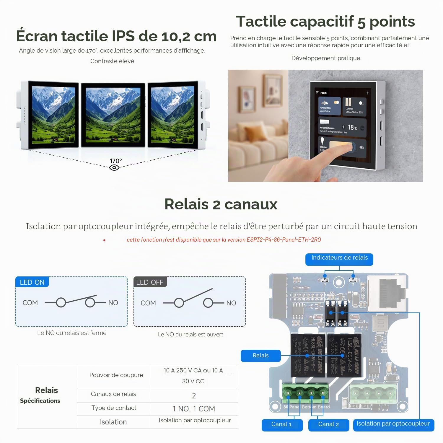 Waveshare ESP32-P4-WIFI6-Touch-LCD-4B(Support External Camera), ESP32-P4 Smart 86 Box, Dual-Core & Single-Core RISC-V, with 4inch 720x720 Pixel 5Point Touch LCD (Without Ethernet Port, RS485, Relays)