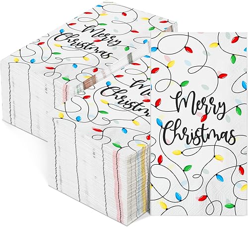 Servilletas de Navidad desechables de papel de Navidad, toallas desechables para invitados de Feliz Navidad, servilletas de cena de diseño para