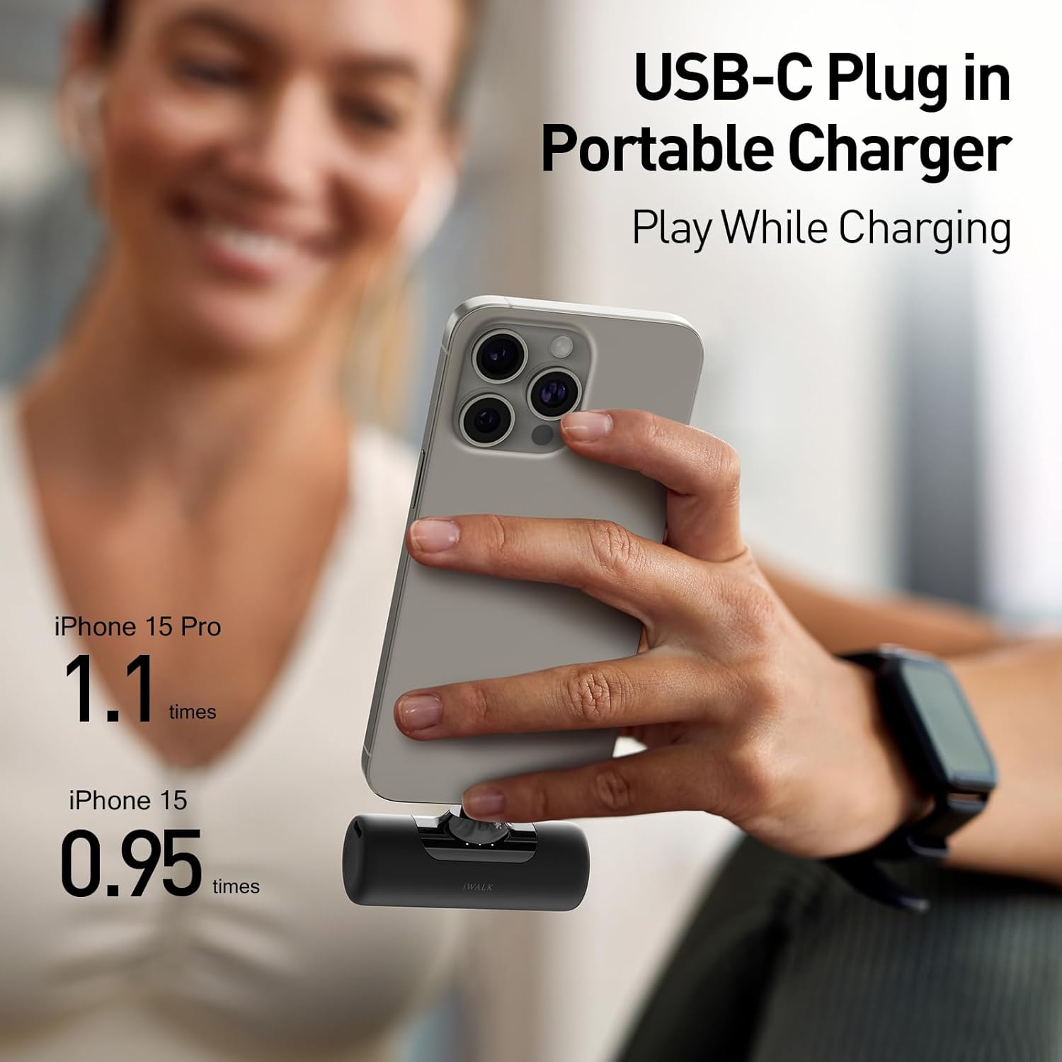 iWALK Small Portable Charger Solid and Pattern Total 2 Pack